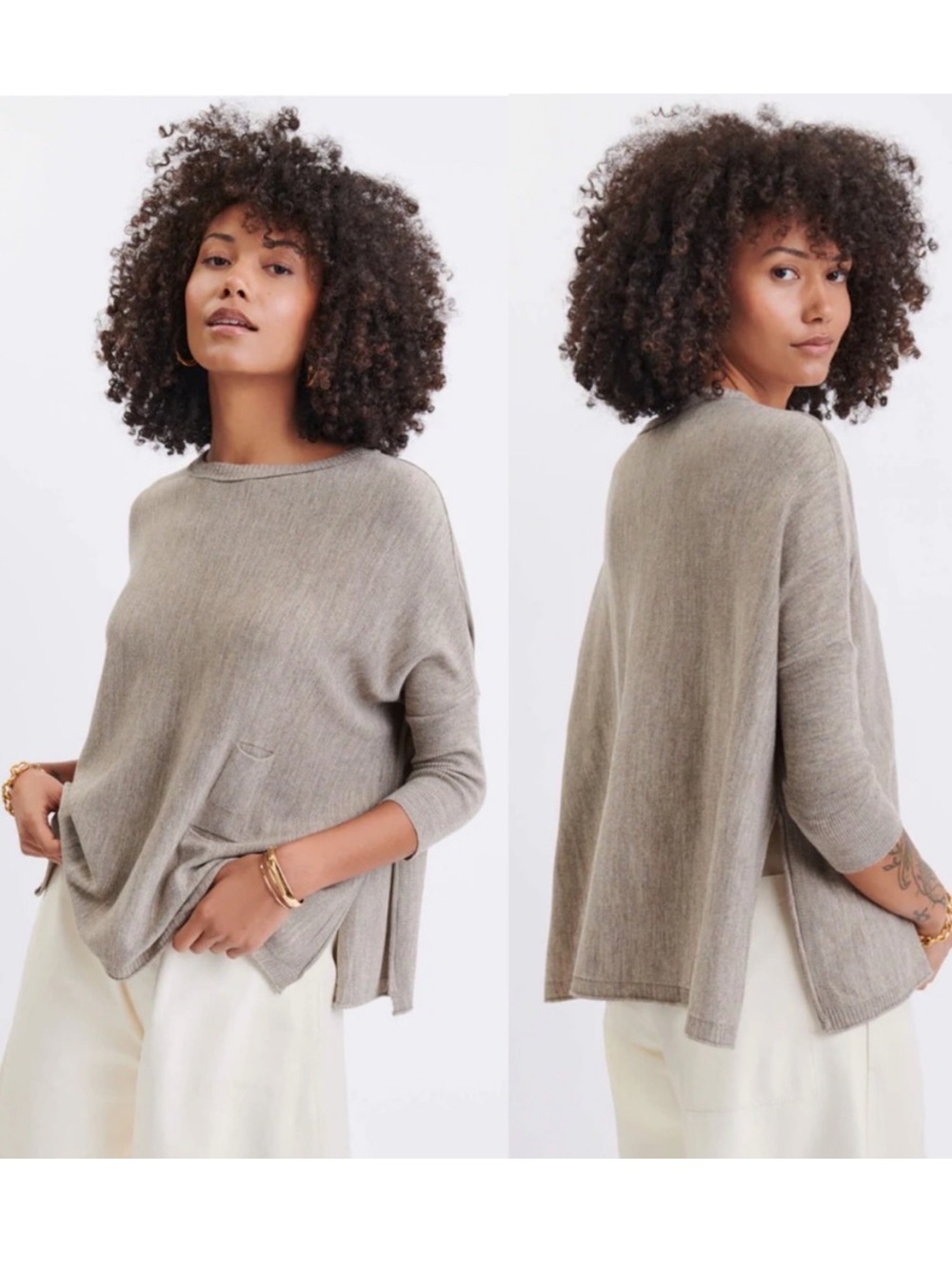 MERSEA Catalina Crewneck Coastal Flowy Transitional Lightweight Sweater One Sz